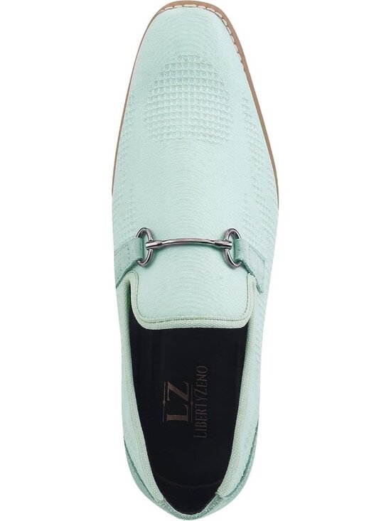 LIBERTYZENO Men\'s Sage Canvas Textile Suede Leather Loafer Tuxedo Slip On Shoes main image 4